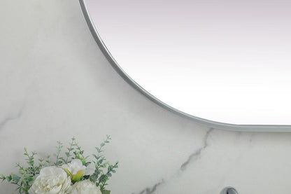 Elegant Furniture & Lighting - Asha Metal Frame Oval Mirror 24x60 Inch in Silver - MR2A2460SIL view 6