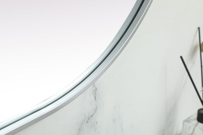 Elegant Furniture & Lighting - Asha Metal Frame Oval Mirror 24x60 Inch in Silver - MR2A2460SIL view 7