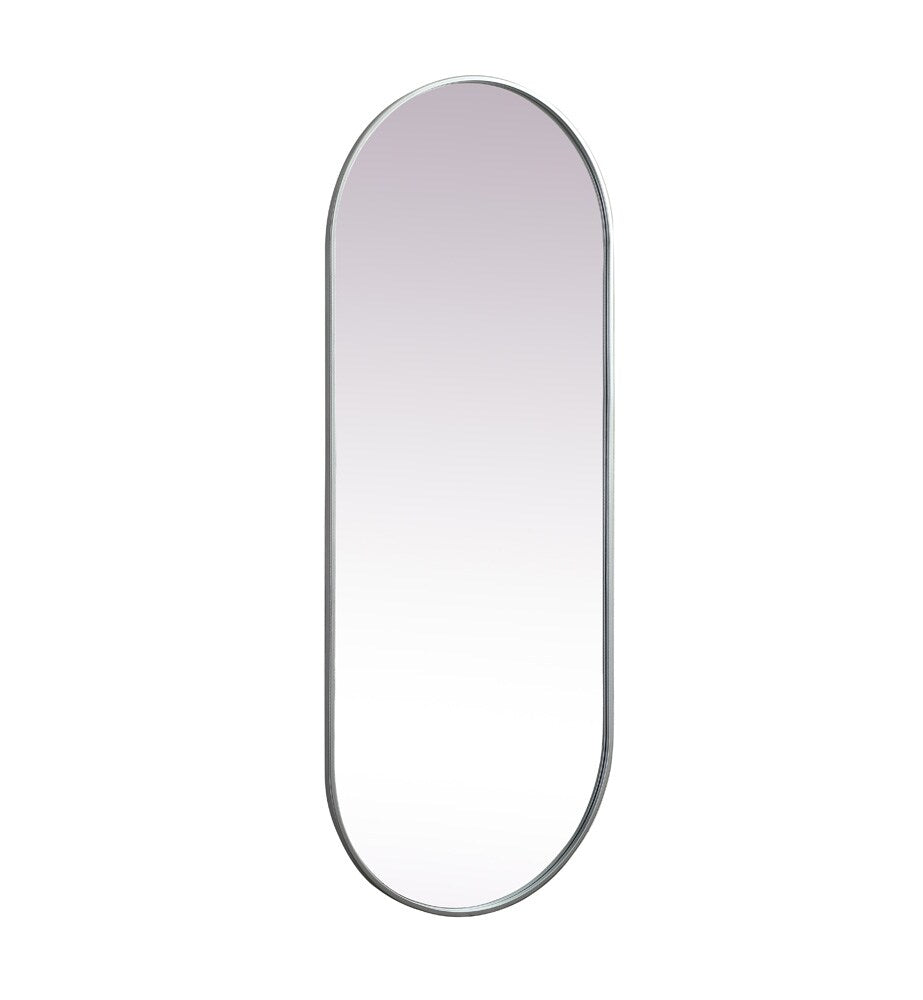 Elegant Furniture & Lighting - Asha Metal Frame Oval Mirror 24x60 Inch in Silver - MR2A2460SIL view 8