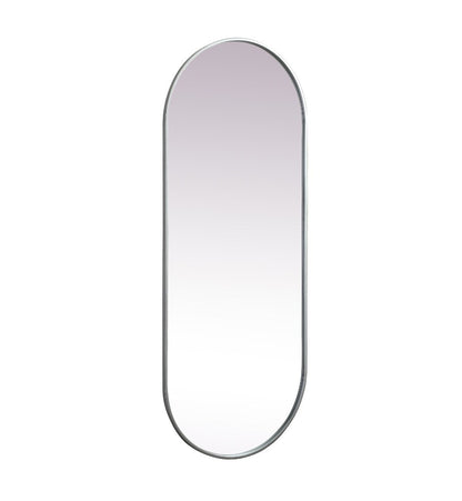 Elegant Furniture & Lighting - Asha Metal Frame Oval Mirror 24x60 Inch in Silver - MR2A2460SIL view 8