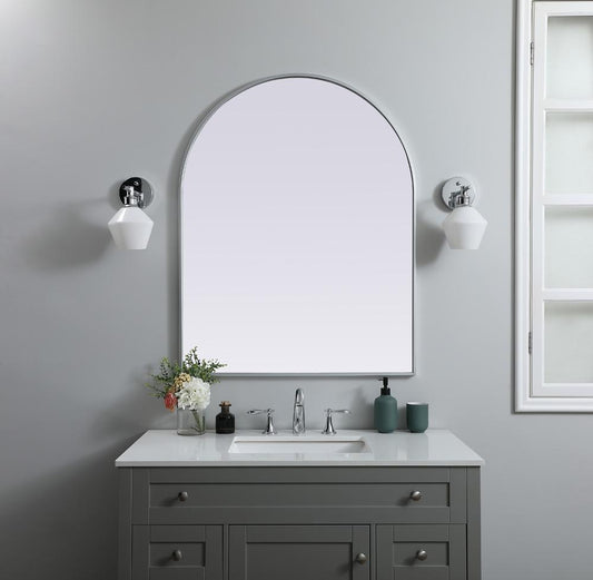 Elegant Furniture & Lighting - Ayra Metal Frame Arch Mirror 33x42 Inch in Silver - MR1A3342SIL view 2