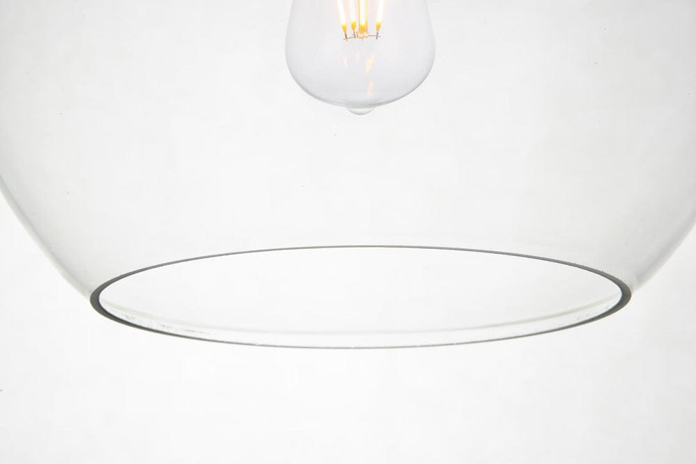 Elegant Furniture & Lighting - Baxter 1 Light Black plug-in Pendant With Clear Glass - LDPG2212BK view 3