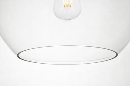 Elegant Furniture & Lighting - Baxter 1 Light Black plug-in Pendant With Clear Glass - LDPG2212BK view 3