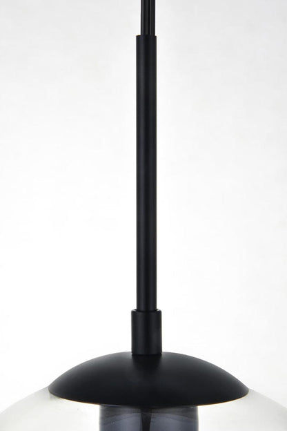 Elegant Furniture & Lighting - Baxter 1 Light Black plug-in Pendant With Clear Glass - LDPG2212BK view 4