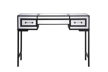 Elegant Furniture & Lighting - Beau 42 inch mirrored flip top vanity table in black - MF73020BK veiw 1
