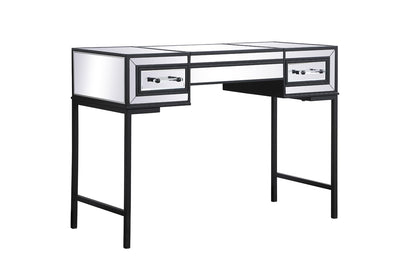 Elegant Furniture & Lighting - Beau 42 inch mirrored flip top vanity table in black - MF73020BK veiw 6