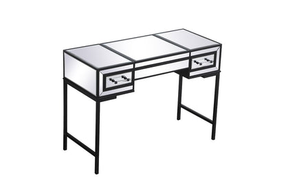 Elegant Furniture & Lighting - Beau 42 inch mirrored flip top vanity table in black - MF73020BK veiw 7