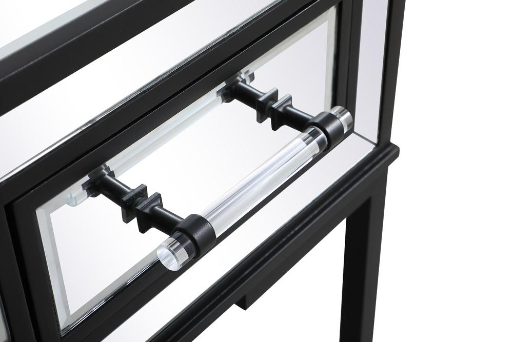 Elegant Furniture & Lighting - Beau 42 inch mirrored flip top vanity table in black - MF73020BK veiw 9