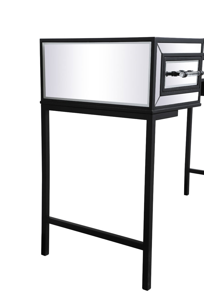 Elegant Furniture & Lighting - Beau 42 inch mirrored flip top vanity table in black - MF73020BK veiw 10
