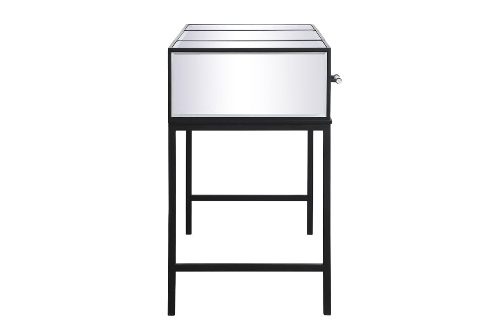 Elegant Furniture & Lighting - Beau 42 inch mirrored flip top vanity table in black - MF73020BK veiw 11
