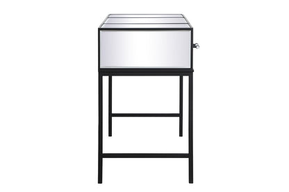 Elegant Furniture & Lighting - Beau 42 inch mirrored flip top vanity table in black - MF73020BK veiw 11