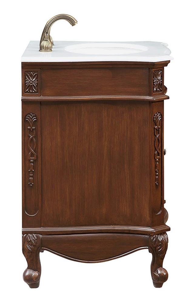 Elegant Furniture & Lighting - Berkshire 24 inch Single Bathroom vanity in Coffee with ivory white engineered marble - VF-1031-VW veiw 5