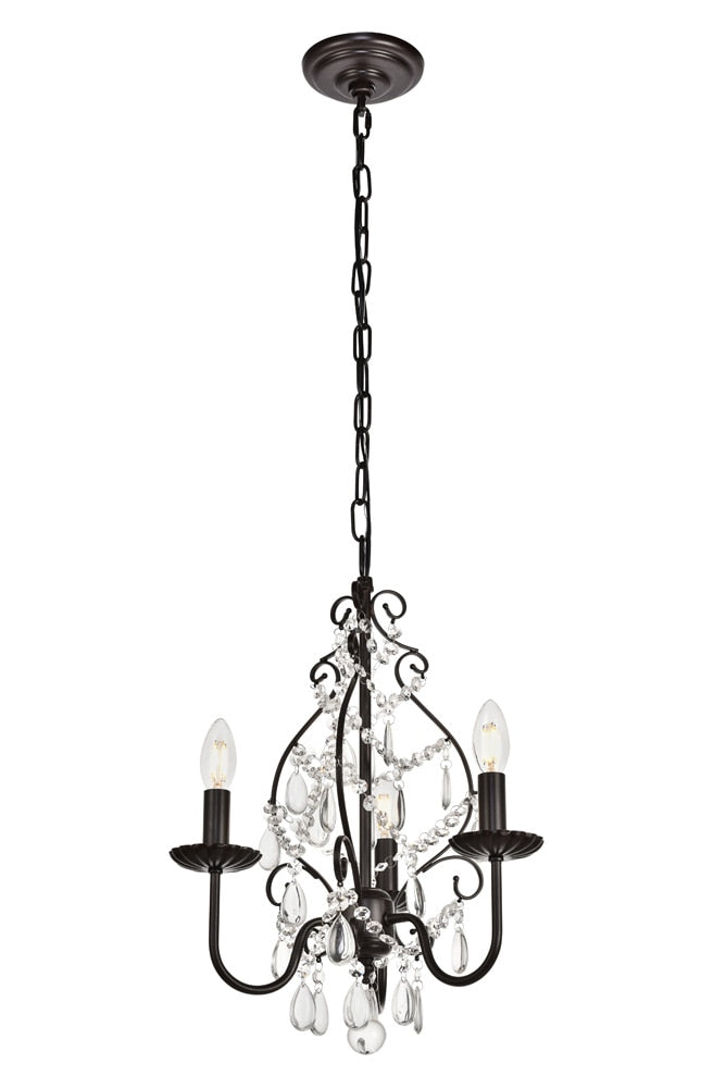 Elegant Furniture & Lighting - Blaise Pendant D15 H20 Lt:3 Oil rubbed bronze Finish - LD5003D15ORB veiw 1