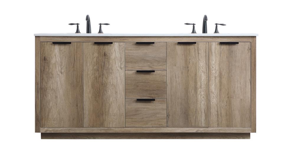 Elegant Furniture & Lighting - Blake 72 Inch Double Bathroom Vanity In Natural Oak - VF19472DNT veiw 1