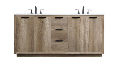 Elegant Furniture & Lighting - Blake 72 Inch Double Bathroom Vanity In Natural Oak - VF19472DNT veiw 1