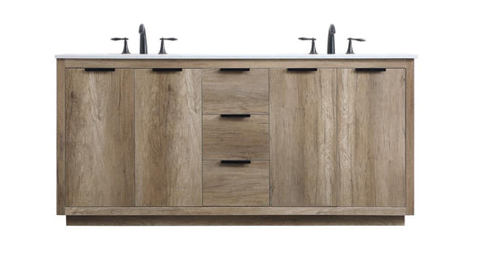 Elegant Furniture & Lighting - Blake 72 Inch Double Bathroom Vanity In Natural Oak - VF19472DNT veiw 1