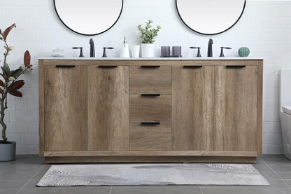 Elegant Furniture & Lighting - Blake 72 Inch Double Bathroom Vanity In Natural Oak - VF19472DNT veiw 2