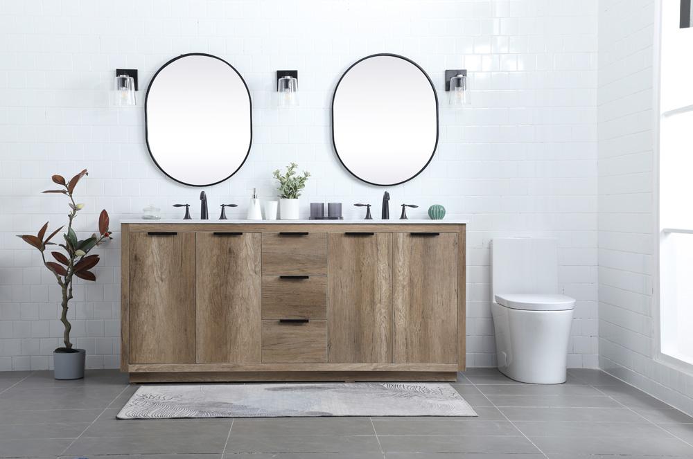 Elegant Furniture & Lighting - Blake 72 Inch Double Bathroom Vanity In Natural Oak - VF19472DNT veiw 5