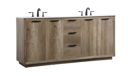 Elegant Furniture & Lighting - Blake 72 Inch Double Bathroom Vanity In Natural Oak - VF19472DNT veiw 8