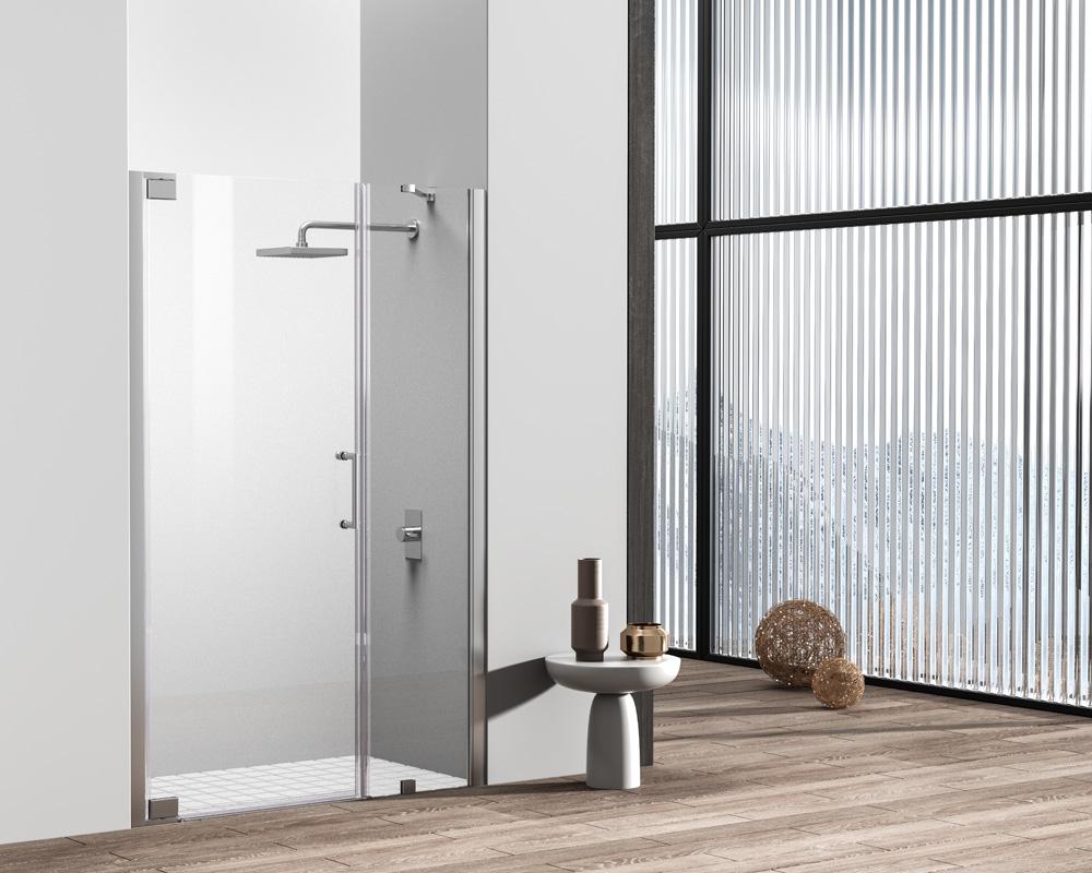 Elegant Furniture & Lighting - Carson Semi-frameless hinged shower door 48 x 72 Polished Chrome - SD404-4872PCH view 2