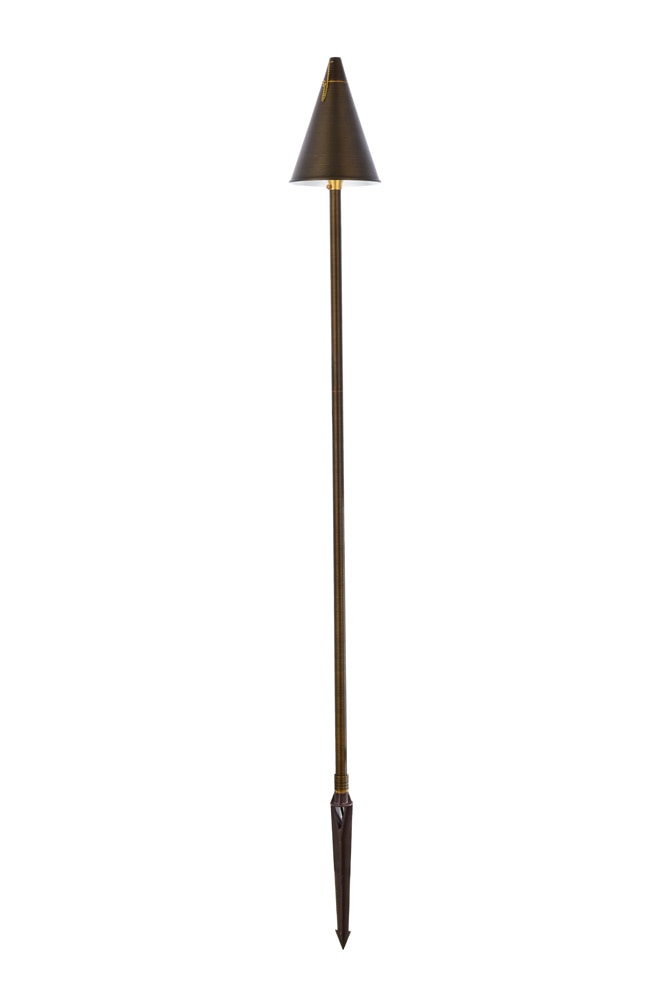 Elegant Furniture & Lighting - Chanterelle Outdoor Cast Brass torch path light D:8in H:61in - P806 veiw 1