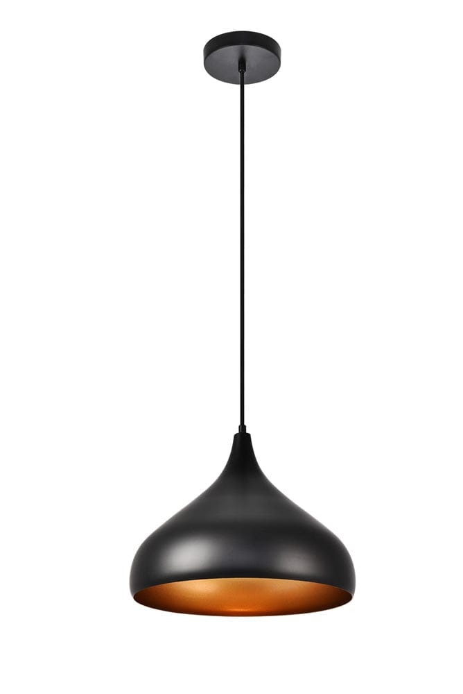 Elegant Furniture & Lighting - Circa Pendant D12.5in H10in Lt:1 Black Finish - LDPD2046 view 2