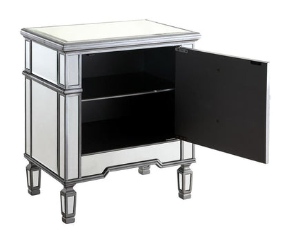 Elegant Furniture & Lighting - Contempo 1 Door Cabinet 24 in. x 16 in. x 27 in. in silver paint - MF6-1016S veiw 2