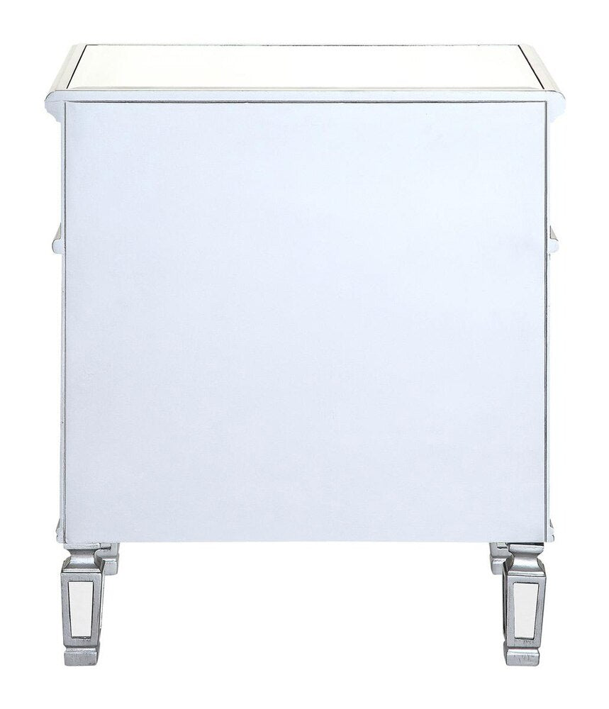 Elegant Furniture & Lighting - Contempo 1 Door Cabinet 24 in. x 16 in. x 27 in. in silver paint - MF6-1016S veiw 4