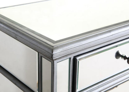 Elegant Furniture & Lighting - Contempo 1 Door Cabinet 24 in. x 16 in. x 27 in. in silver paint - MF6-1016S veiw 5