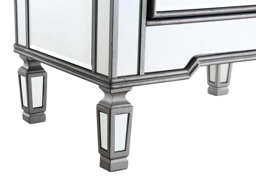 Elegant Furniture & Lighting - Contempo 1 Door Cabinet 24 in. x 16 in. x 27 in. in silver paint - MF6-1016S veiw 6