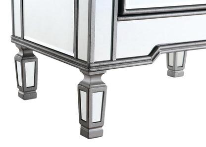 Elegant Furniture & Lighting - Contempo 1 Door Cabinet 24 in. x 16 in. x 27 in. in silver paint - MF6-1016S veiw 6