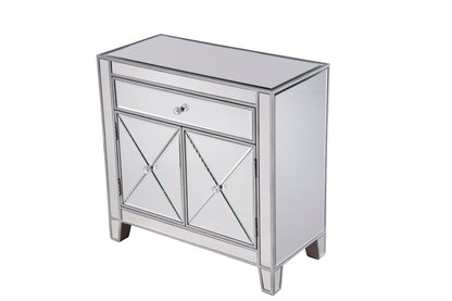Elegant Furniture & Lighting - Contempo 1 Drawer 2 Doors Cabinet 28 in. x 13-1/4 in. x 28-1/4 in. in silver paint - MF6-1034 veiw 6