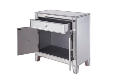 Elegant Furniture & Lighting - Contempo 1 Drawer 2 Doors Cabinet 28 in. x 13-1/4 in. x 28-1/4 in. in silver paint - MF6-1034 veiw 7