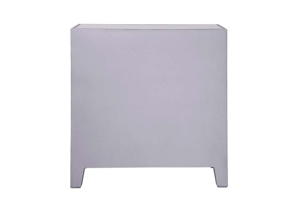 Elegant Furniture & Lighting - Contempo 1 Drawer 2 Doors Cabinet 28 in. x 13-1/4 in. x 28-1/4 in. in silver paint - MF6-1034 veiw 9