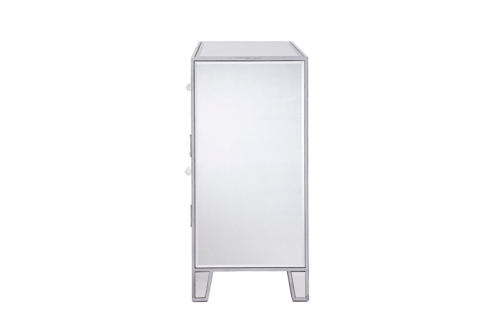 Elegant Furniture & Lighting - Contempo 1 Drawer 2 Doors Cabinet 28 in. x 13-1/4 in. x 28-1/4 in. in silver paint - MF6-1034 veiw 10