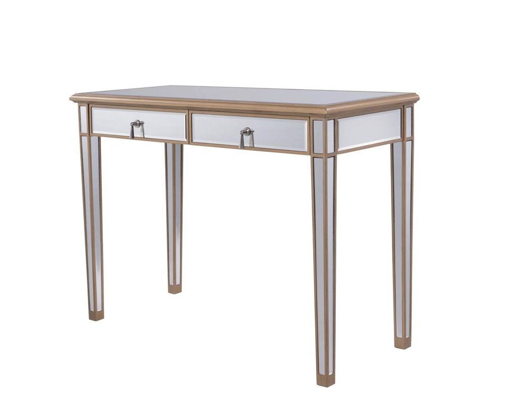 Elegant Furniture & Lighting - Contempo 2 Drawers Dressing table 42 in. x 18 in. x 31 in. in Gold paint - MF6-1106G veiw 1
