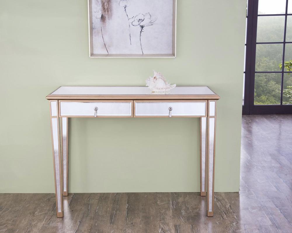 Elegant Furniture & Lighting - Contempo 2 Drawers Dressing table 42 in. x 18 in. x 31 in. in Gold paint - MF6-1106G veiw 8