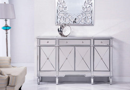 Elegant Furniture & Lighting - Contempo 3 Drawer 4 Door Cabinet 60 in. x 14 in. x 36 in. in silver Clear - MF6-1001SC view 11