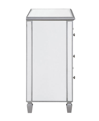 Elegant Furniture & Lighting - Contempo 3 Drawer Bedside Cabinet 33 in.x 18 in.x 32 in. in silver paint - MF6-1019S veiw 3