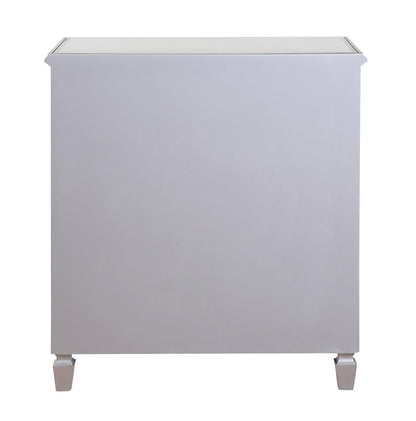 Elegant Furniture & Lighting - Contempo 3 Drawer Bedside Cabinet 33 in.x 18 in.x 32 in. in silver paint - MF6-1019S veiw 4