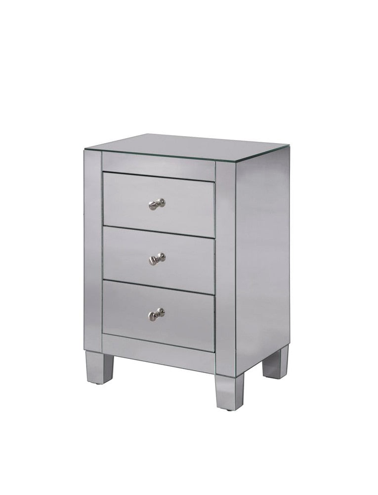 Elegant Furniture & Lighting - Contempo 3 Drawers Cabinet 17-3/4 in. x 13 in. x 25 in. in Clear Mirror - MF6-1032 veiw 1