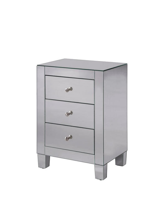 Elegant Furniture & Lighting - Contempo 3 Drawers Cabinet 17-3/4 in. x 13 in. x 25 in. in Clear Mirror - MF6-1032 veiw 1
