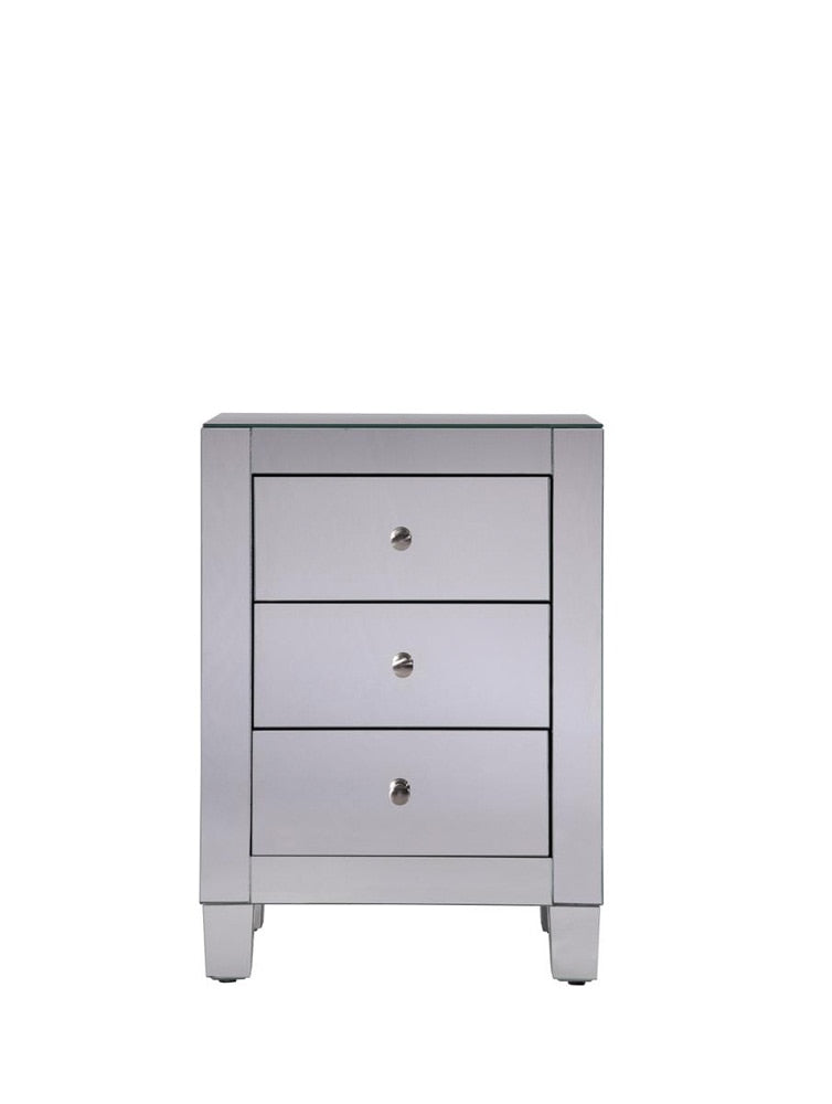 Elegant Furniture & Lighting - Contempo 3 Drawers Cabinet 17-3/4 in. x 13 in. x 25 in. in Clear Mirror - MF6-1032 veiw 2