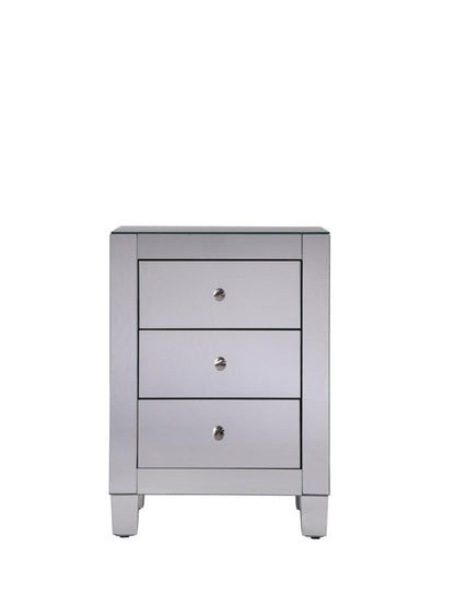 Elegant Furniture & Lighting - Contempo 3 Drawers Cabinet 17-3/4 in. x 13 in. x 25 in. in Clear Mirror - MF6-1032 veiw 2