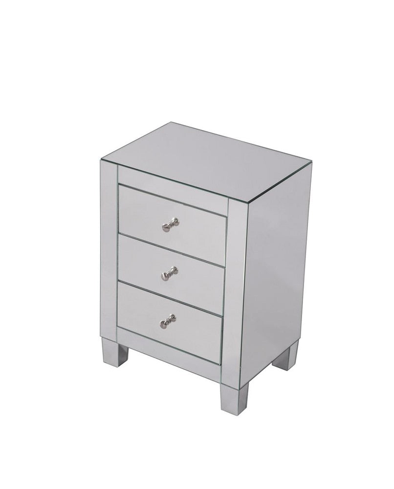 Elegant Furniture & Lighting - Contempo 3 Drawers Cabinet 17-3/4 in. x 13 in. x 25 in. in Clear Mirror - MF6-1032 veiw 4