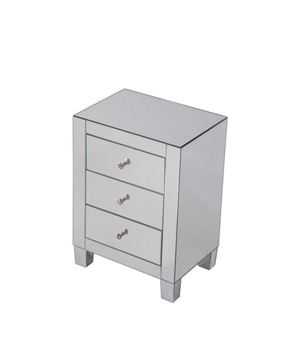 Elegant Furniture & Lighting - Contempo 3 Drawers Cabinet 17-3/4 in. x 13 in. x 25 in. in Clear Mirror - MF6-1032 veiw 4