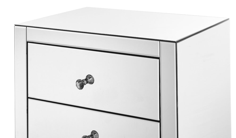 Elegant Furniture & Lighting - Contempo 5 Drawer Chest 24 in x 18 in x 45 in.in clear mirror - MF6-1051 veiw 5