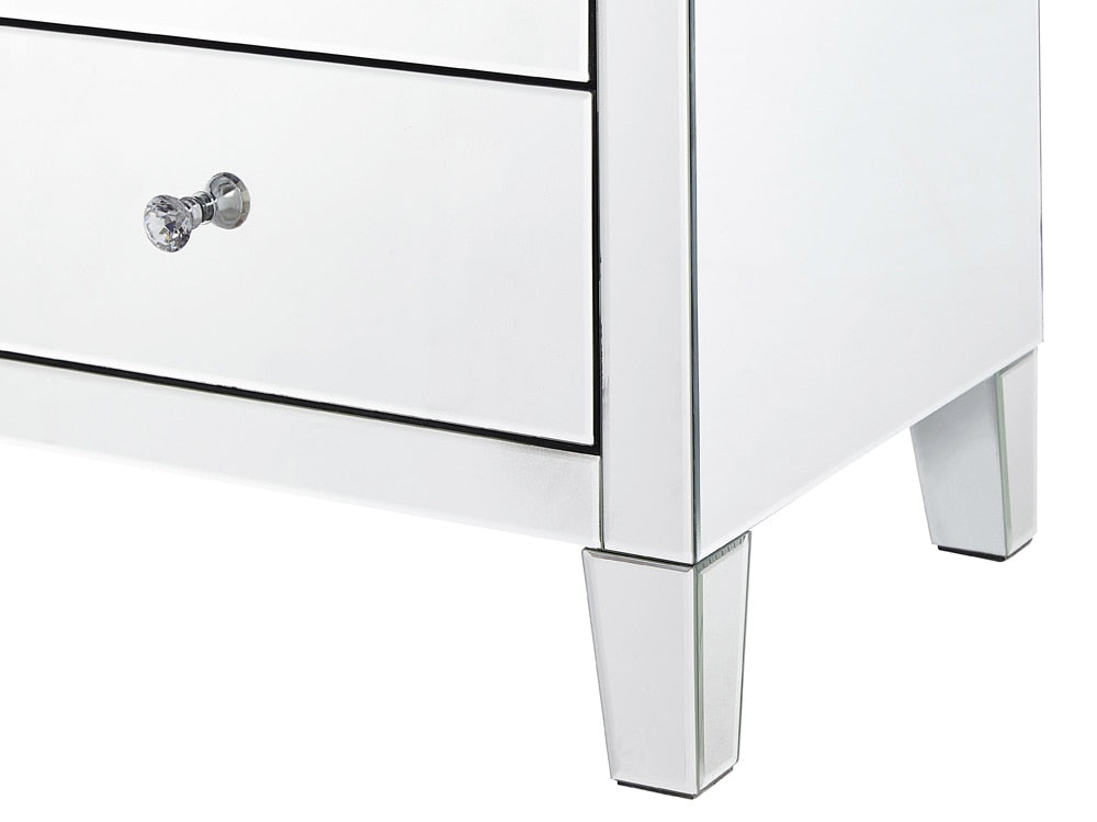 Elegant Furniture & Lighting - Contempo 5 Drawer Chest 24 in x 18 in x 45 in.in clear mirror - MF6-1051 veiw 7