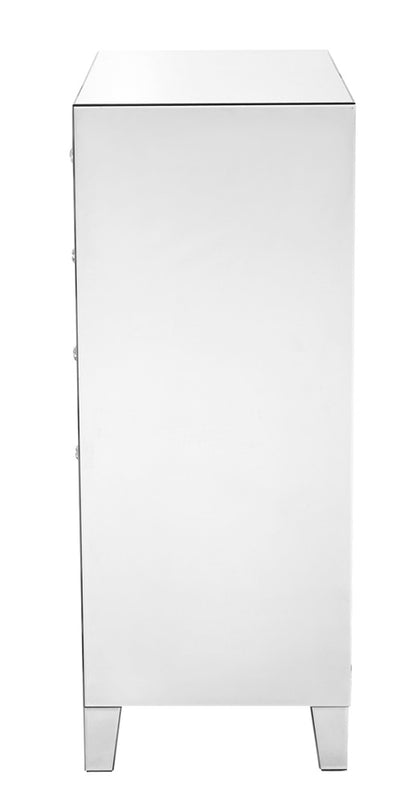 Elegant Furniture & Lighting - Contempo 5 Drawer Chest 24 in x 18 in x 45 in.in clear mirror - MF6-1051 veiw 8