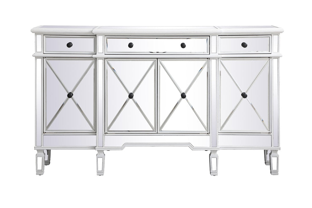 Elegant Furniture & Lighting - Contempo 60 inch mirrored credenza in antique white - MF6-1001AW veiw 1